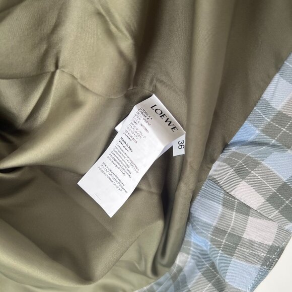 LOEWE Checked Draped Wool-Blend Jacket - Picture 13 of 14